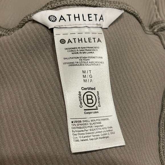 Like New ATHLETA Salutation Stash Pocket II Rib Tight M TALL - Picture 4 of 5
